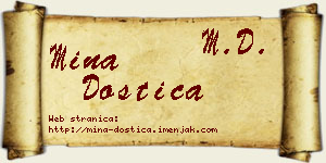 Mina Dostica vizit kartica